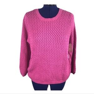 NWT 14th & Union L pink crew neck long sleeve oversized Cotton blend‎ sweater